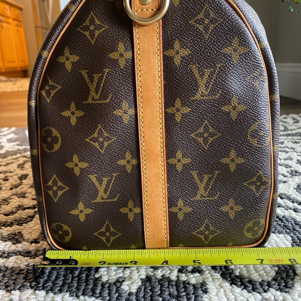 Louis Vuitton Brown Monogram Canvas Crossbody Bag with Tan Leather Strap - Picture 7 of 16